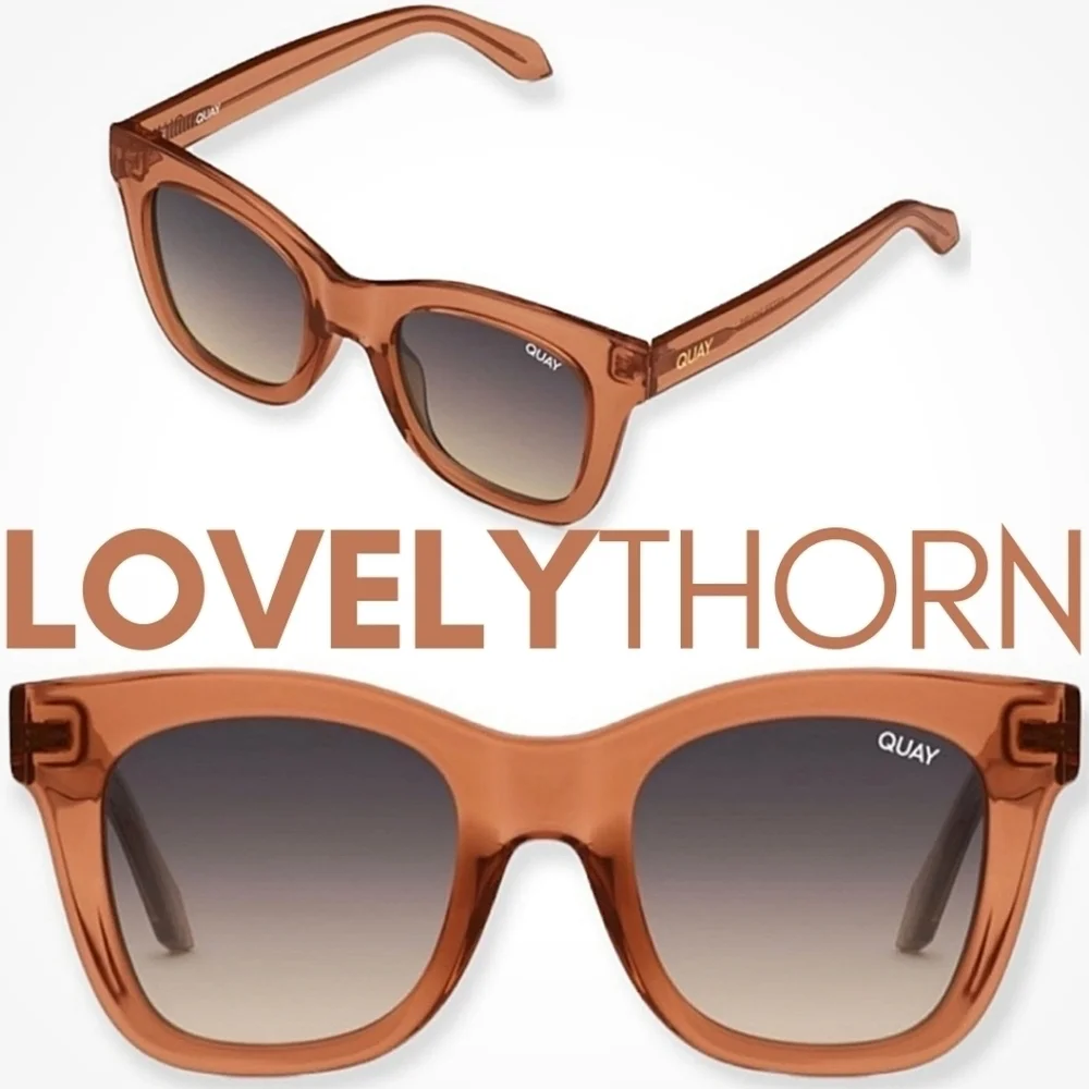 QUAY // ltd ed frosted toffee frame smokey gradient lens modern glam wayfarers